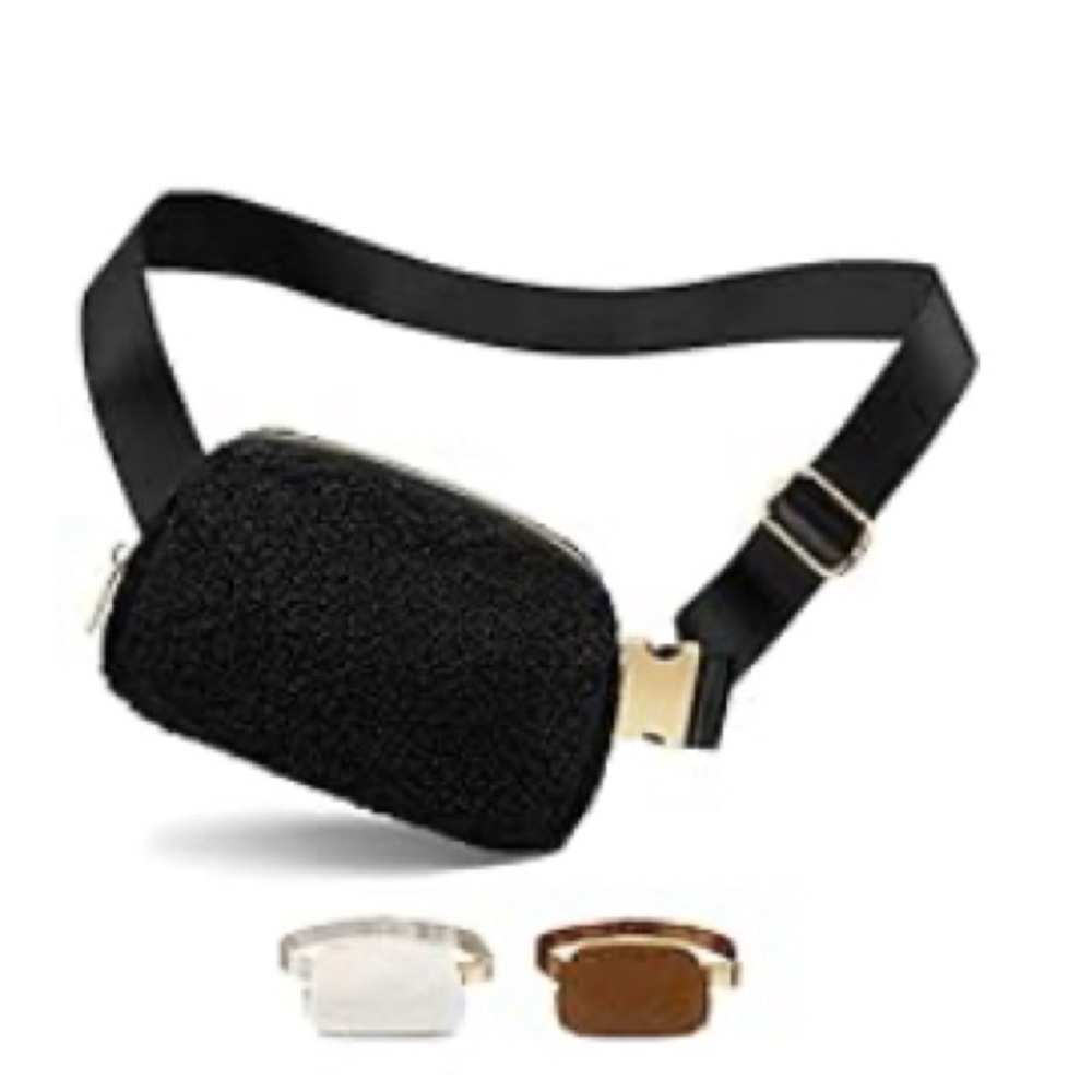 Zip Front Fleece Belt Bag